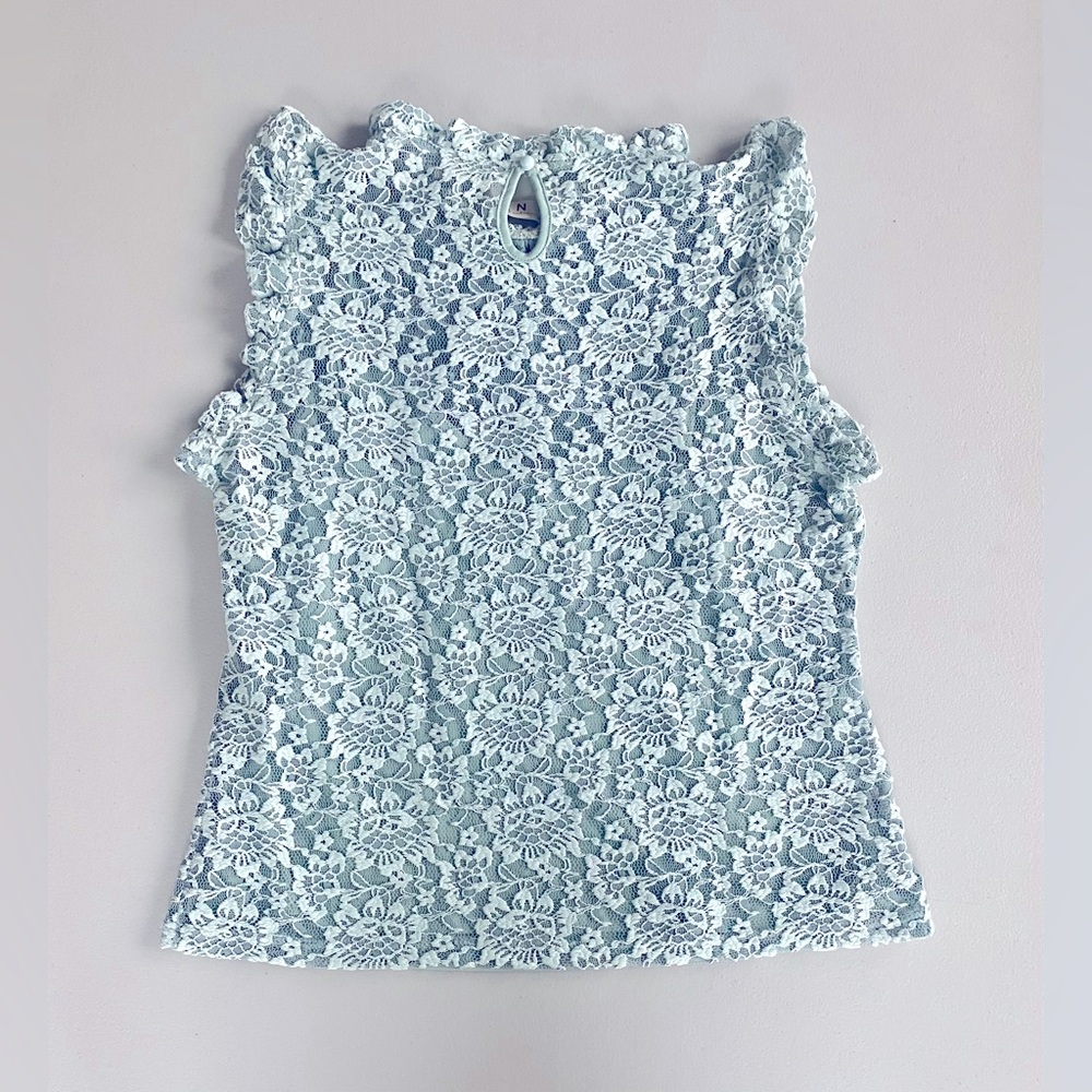 DOLAN Ruffle Lace Tank w/attached Shell - Picture 4 of 6